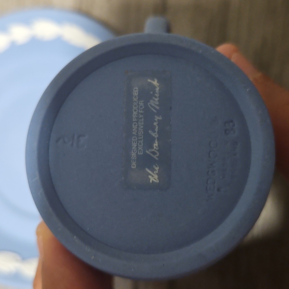 Wedgwood Blue Jasperware Dancing Hours tea cup and saucer - Picture 3 of 6